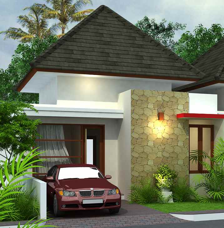 Rumah minimalis dengan variasi batu alam