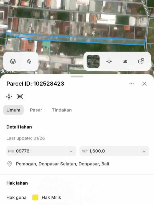 dijual 16 are jl taman pancing timur pemogan denpasar