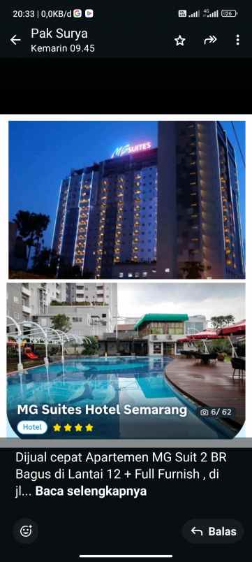 dijual apartemen jl gajah mada