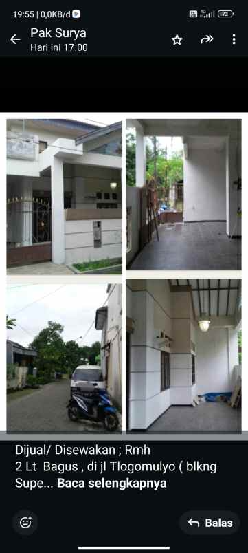 dijual atau disewakan rumah di jl tlogomulyo semarang