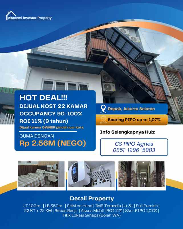 dijual ruko gudang kantor depok