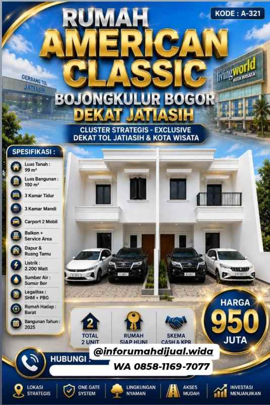 dijual rumah bojong kulur