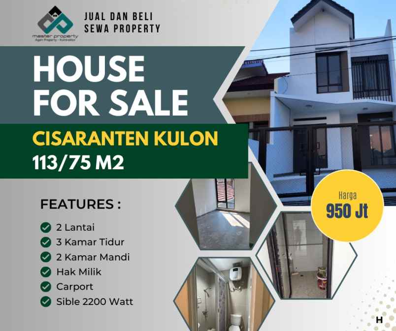 Dijual Rumah 2 Lantai Desain Modern Di Cisaranten Kulon Arcamanik