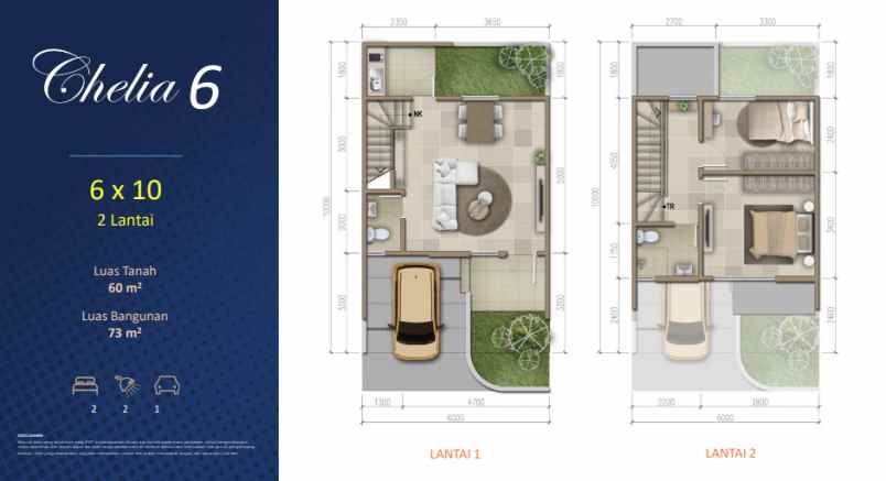 dijual rumah cluster chelia scg