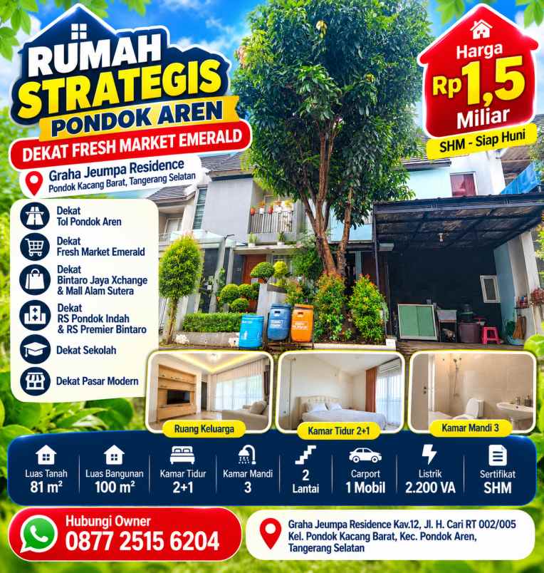 dijual rumah graha jeumpa residence kav