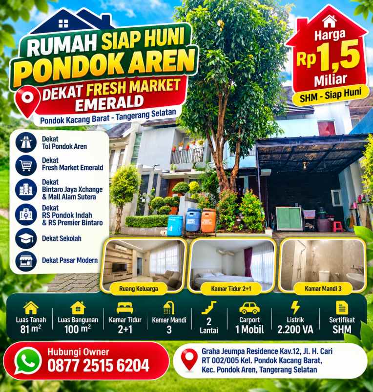 dijual rumah graha jeumpa residence kav