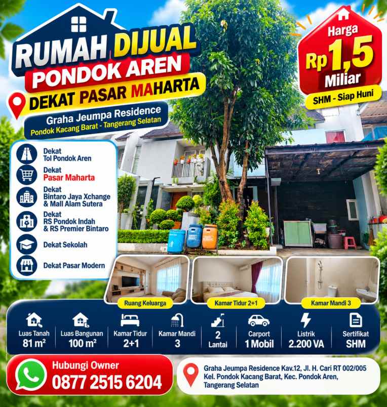 dijual rumah graha jeumpa residence kav