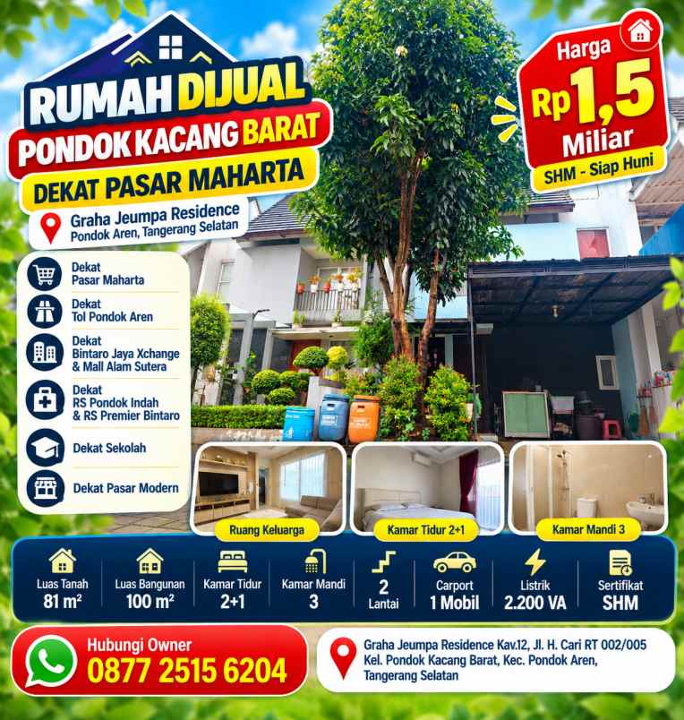 dijual rumah graha jeumpa residence kav