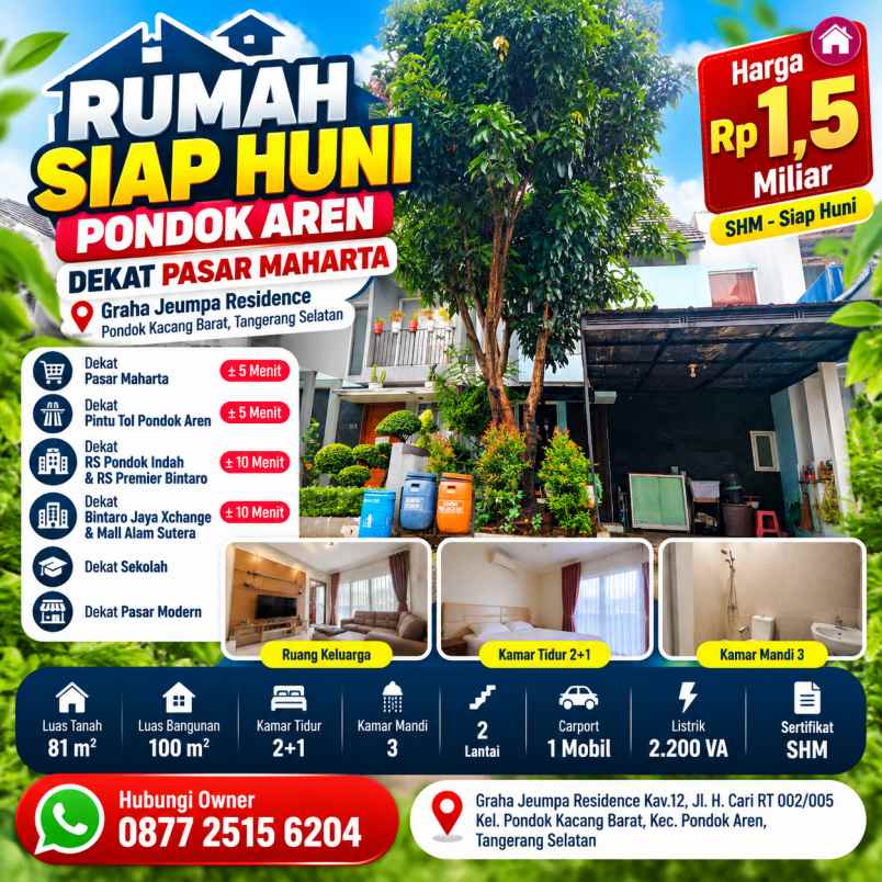 dijual rumah graha jeumpa residence kav