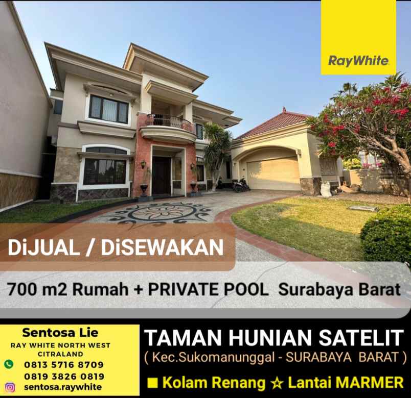 dijual rumah jalan taman hunian satelit