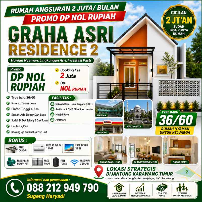 dijual rumah jl desa bengle karawang