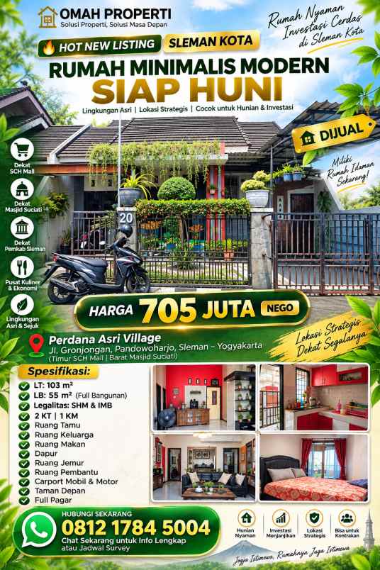 dijual rumah jl grojogan pandowoharjo