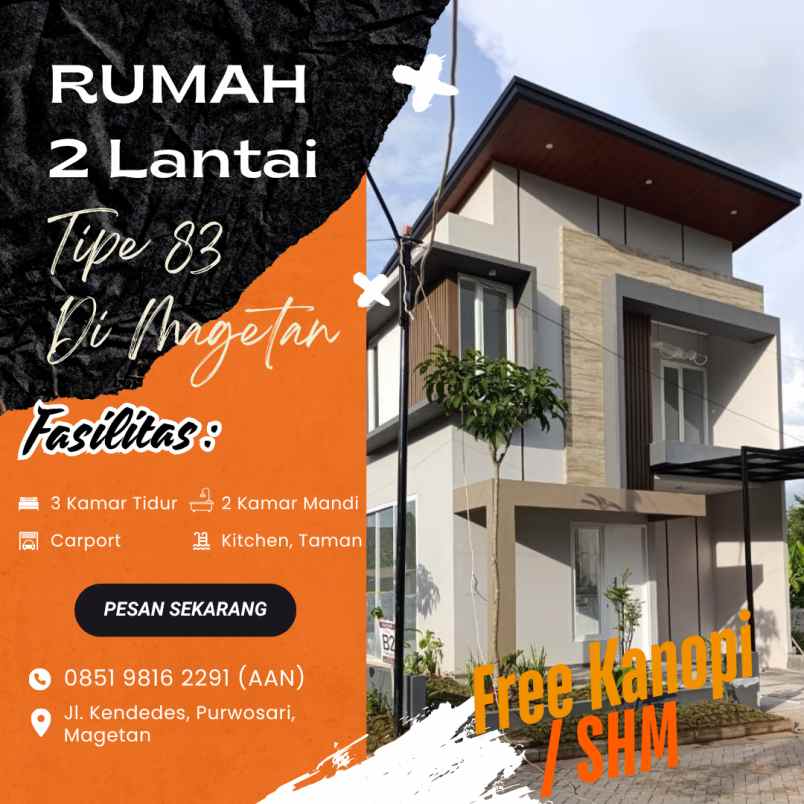dijual rumah jl kendedes purwosari