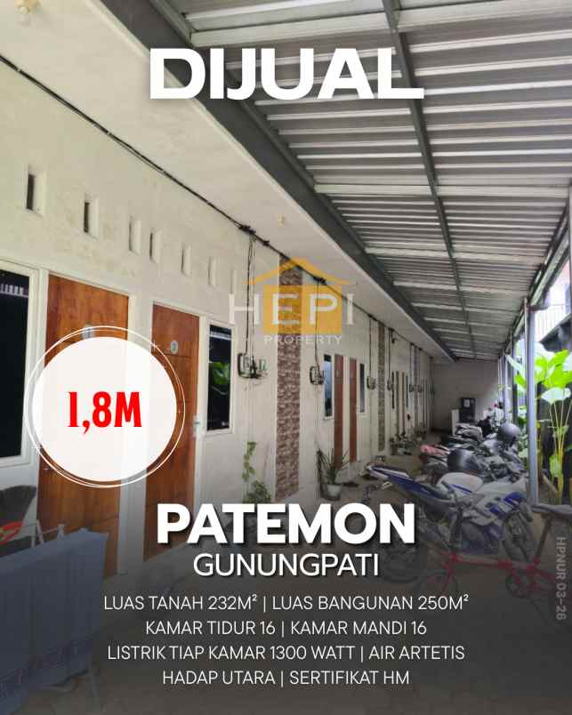 dijual rumah kos aktif di patemon gunungpati semarang