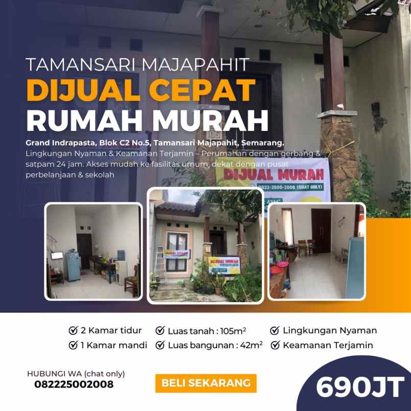 dijual rumah murah di tamansari majapahit semarang