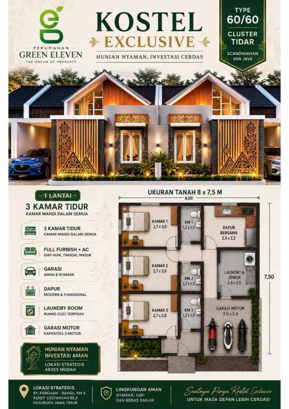 dijual rumah nol jalan raya bangil pandaan