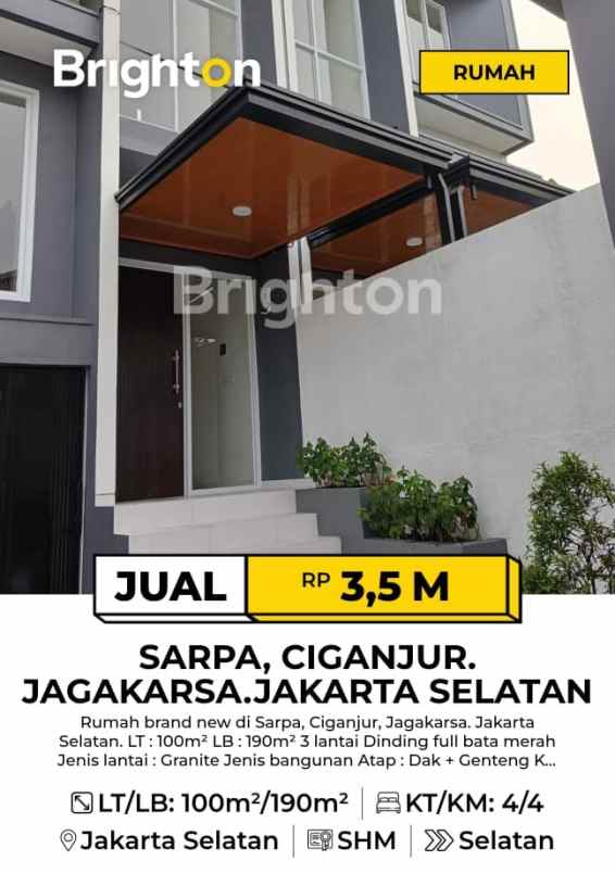 dijual rumah sarpa ciganjur jagakarsa