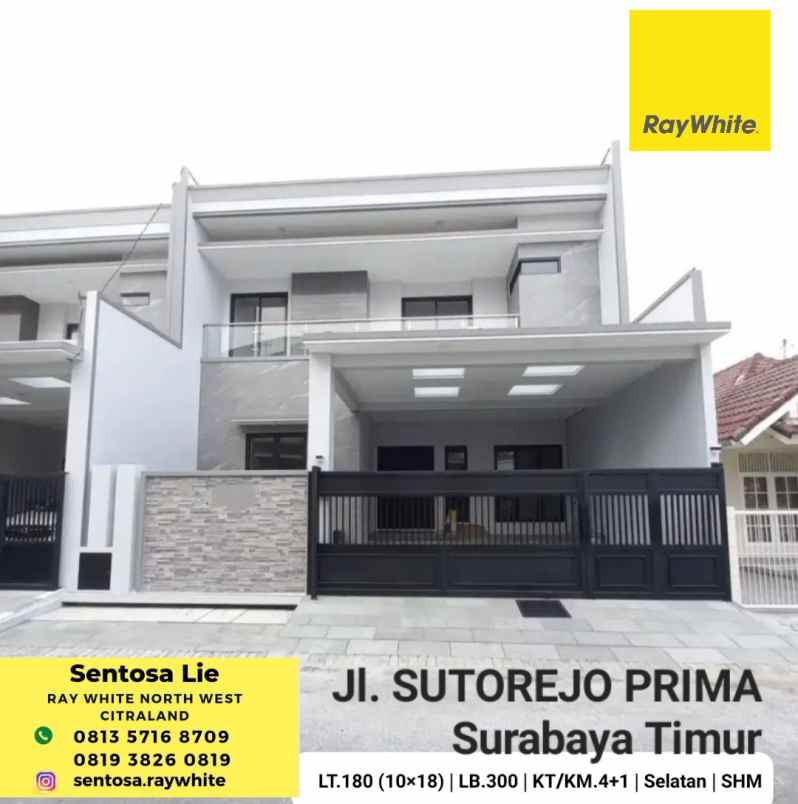 Dijual Rumah Sutorejo Prima Surabaya Timur - Baru - Dekat Galaxy Mall