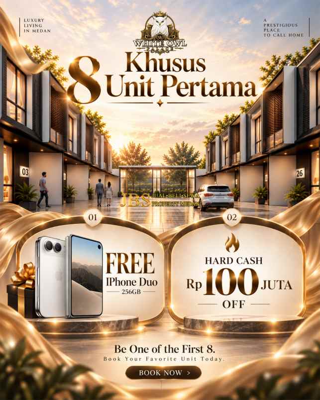 dijual rumah white owl palace jalan
