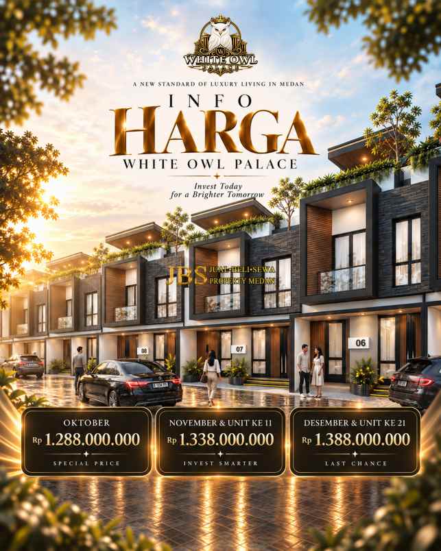 dijual rumah white owl palace jalan