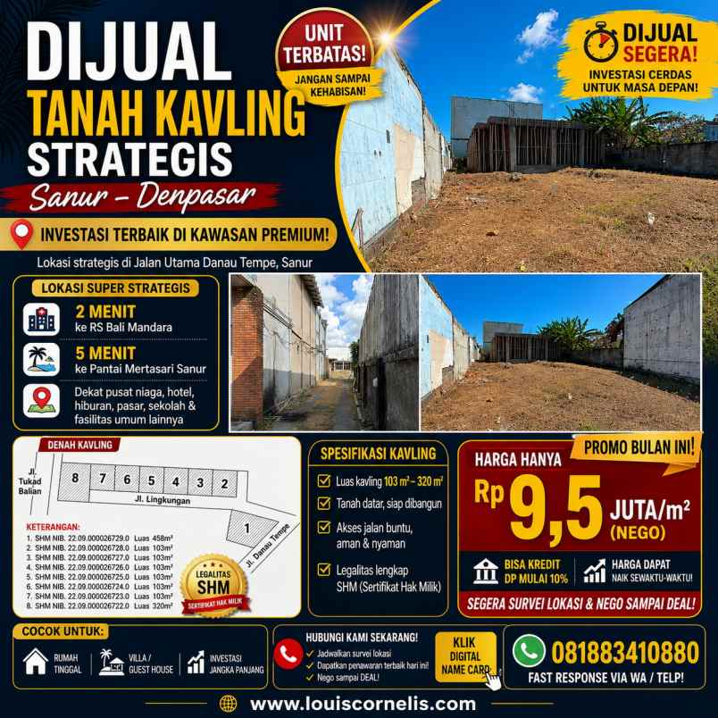 dijual tanah jalan danau tempe