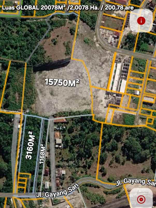 dijual tanah jl gayang sari