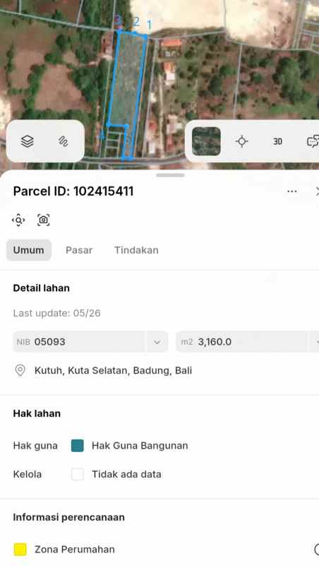 dijual tanah jl gayang sari