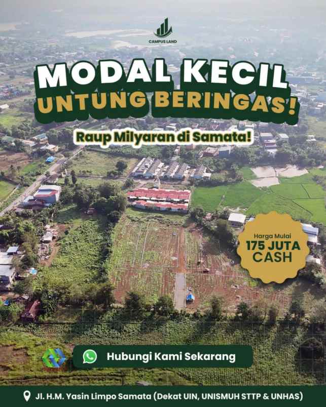 dijual tanah jl hm yasin limpo