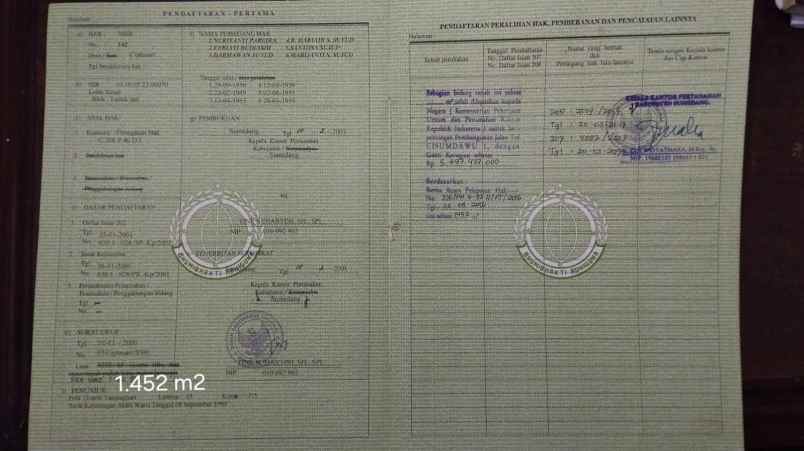 dijual tanah jl nasional 5