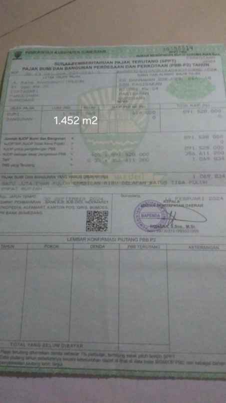 dijual tanah jl nasional 5