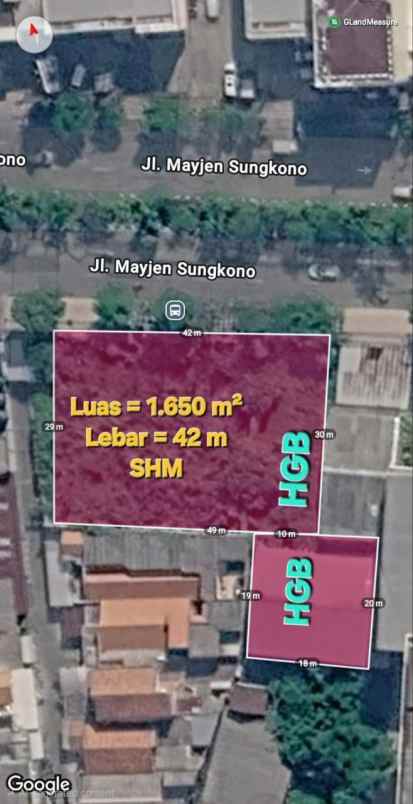 dijual tanah mayjend sungkono