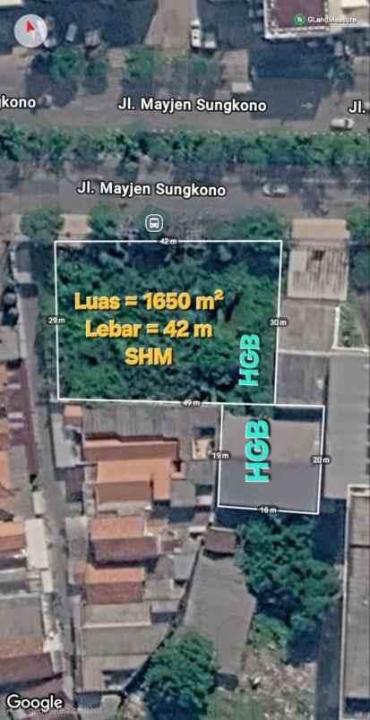 dijual tanah mayjend sungkono
