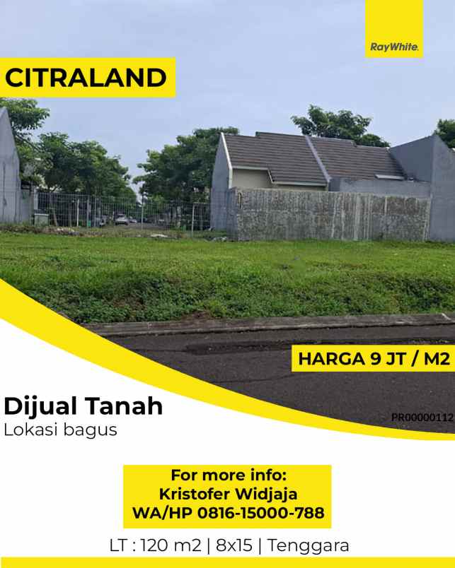dijual tanah northwest park citraland