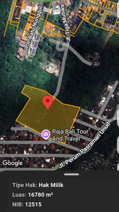 dijual tanah perum pasraman unud