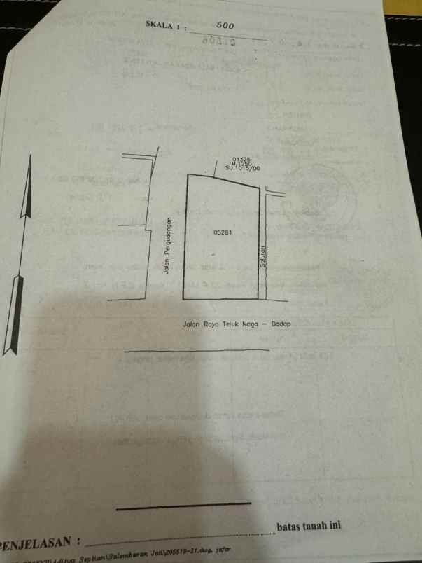 dijual tanah salembaran jati