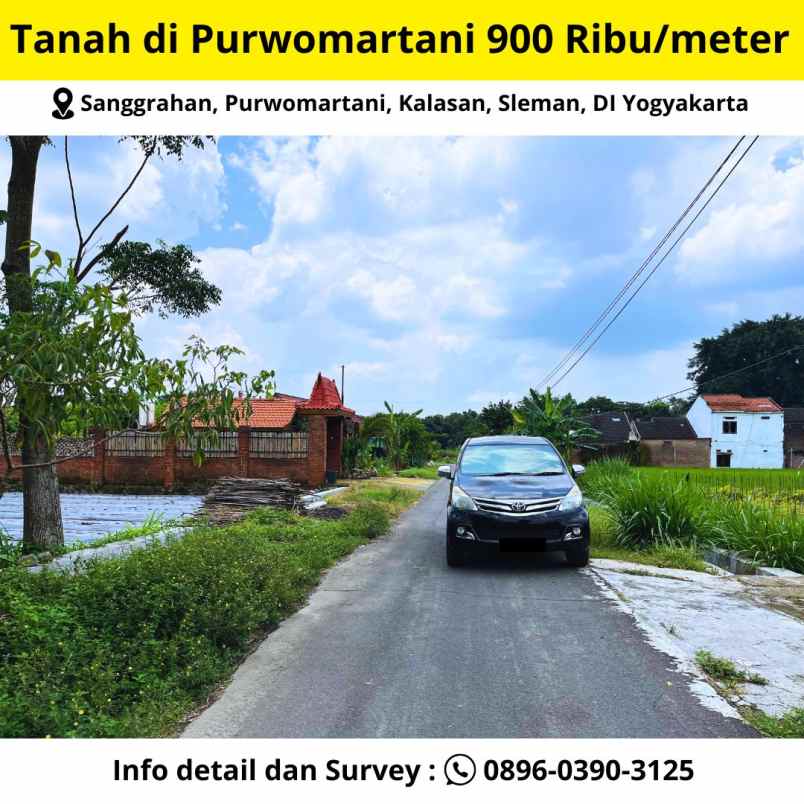 dijual tanah sanggrahan purwomartani