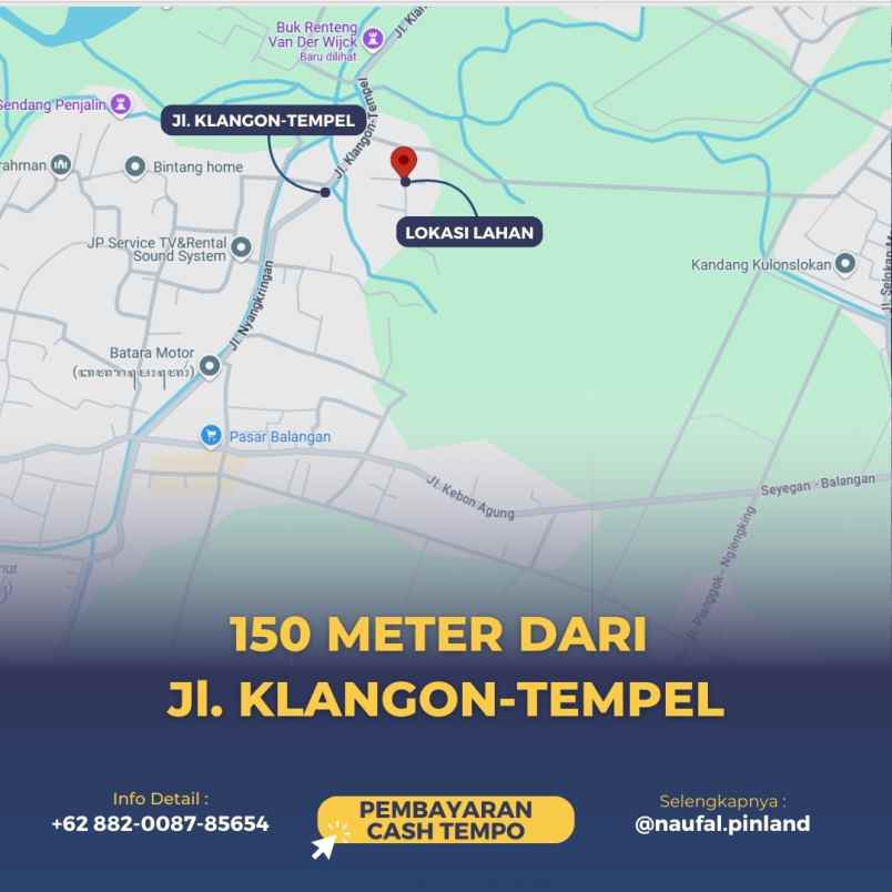 dijual tanah susukan 3 margokaton