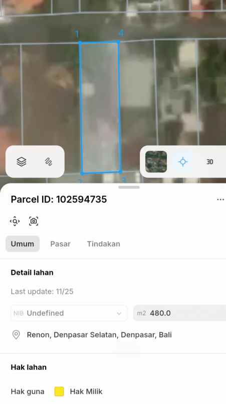 dijual tanah tukad badung xii