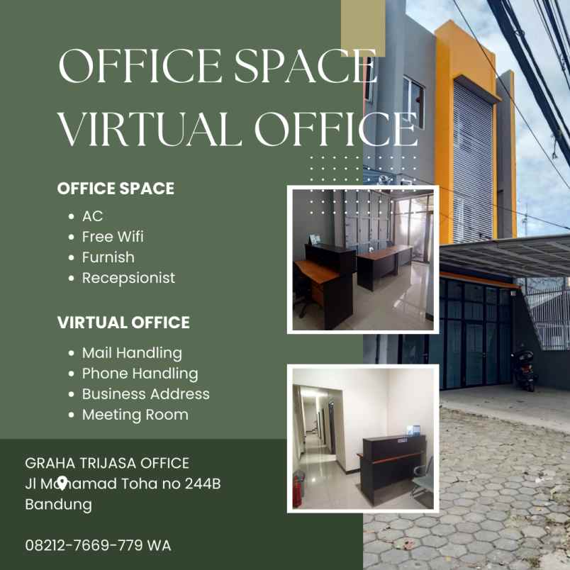 disewakan ruko gudang kantor graha trijasa office jl