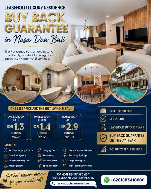 luxury residence buy back guarantee in nusa dua bali