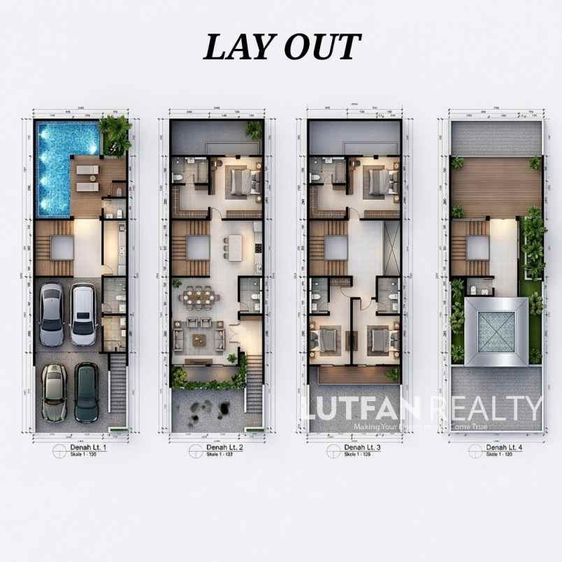 rumah cilandak 3 lantai dekat transmart