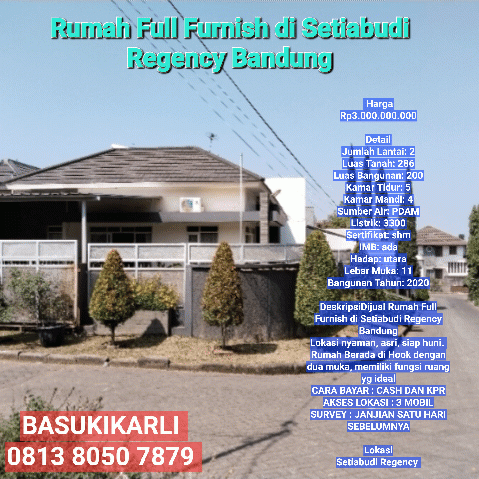 rumah full furnish di setiabudi regency bandung