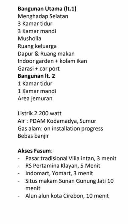 rumah jln klayan komplek