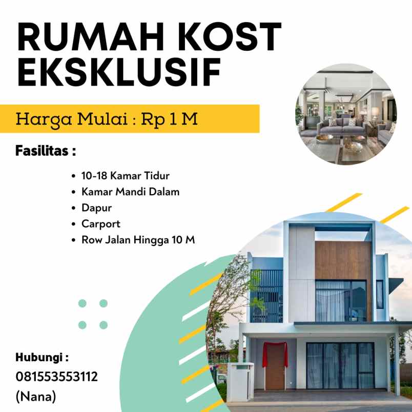 Rumah Kost Dekat Kampus Ternama Kota Malang