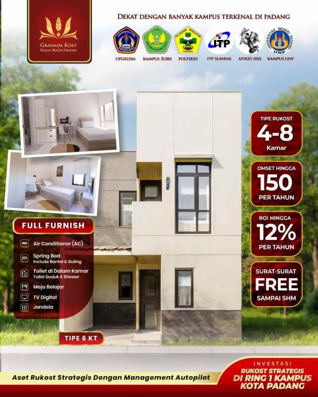 rumah kost super strategis di jantung kota padang