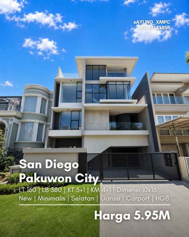 rumah san diego pakuwon city new minimalis