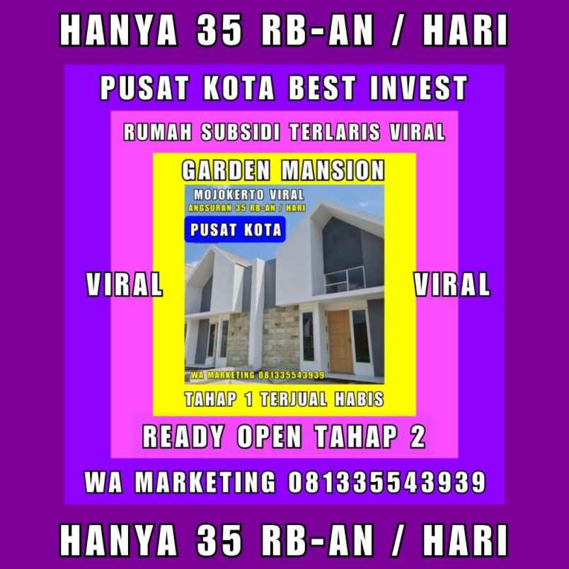 rumah subsidi terlaris viral garden mansion mojokerto