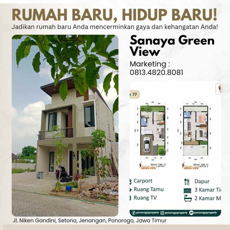 rumah syariah sisa lahan luas ponorogo