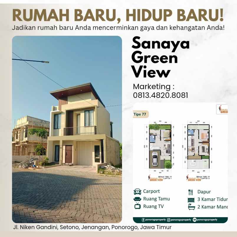 rumah syariah sisa lahan luas ponorogo