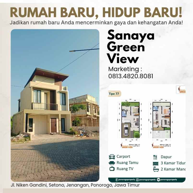 rumah syariah sisa lahan luas ponorogo
